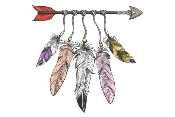 Bohemian Arrow & Feather Decorative Graphics for Crafts