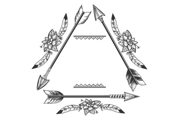Boho Arrow Frame Graphics for Crafts Brands