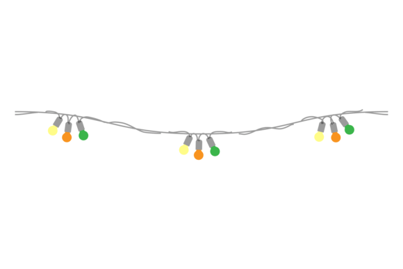 Christmas Lights Decorative Border: Graphics for Crafts