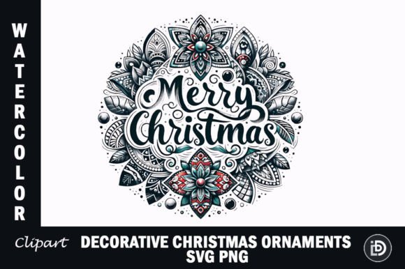 Decorative Christmas Ornaments SVG PNG for Crafts Graphics