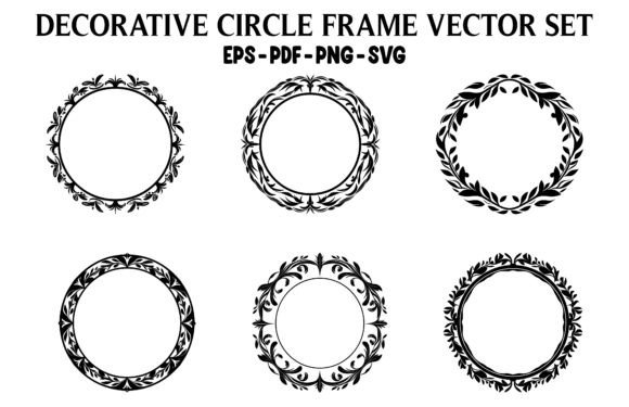 Decorative Circle Frame Clipart Bundle for Crafts & Graphics