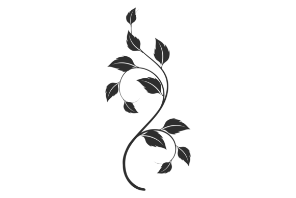 Decorative Curved Branch Graphics for Crafts & Branding