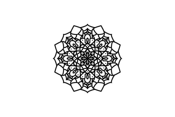 Decorative Outline Mandala Icon: Versatile Graphics & Icons