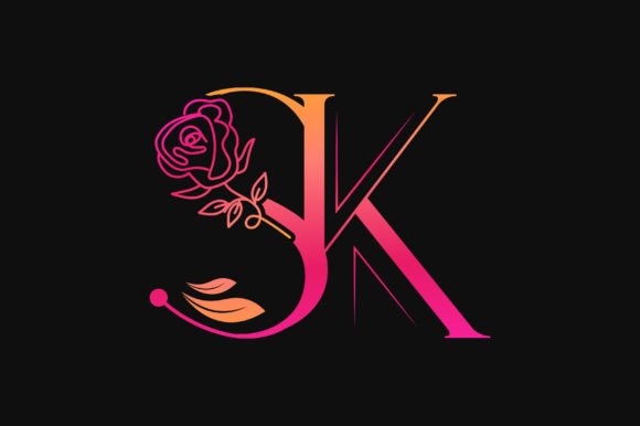 Decorative SK Rose Gold Logo Graphics & Logos