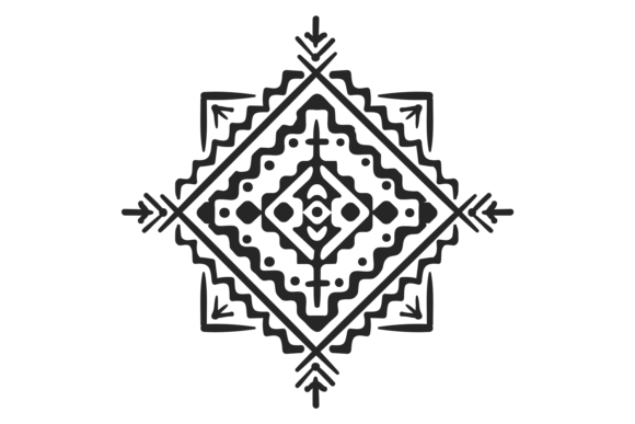 Ethnic Ornament: Nordic Black Decor for Crafts Graphics