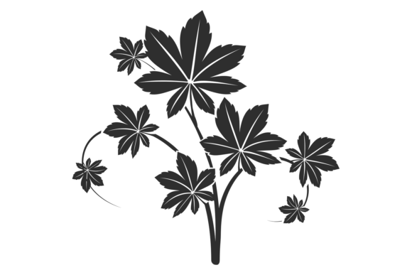 Floral Branch Icon: Brand Graphics for Crafts