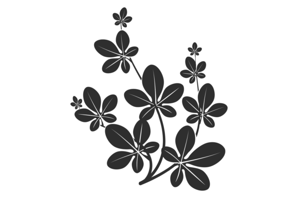 Floral Decorative Element. Black Leaves — Graphics for Crafts