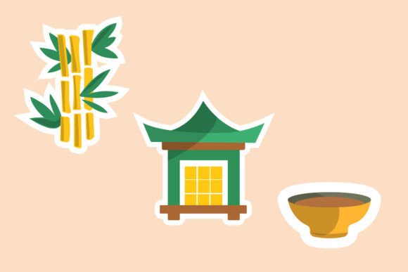 Japanese Art Decorative Vector Graphics for Icons