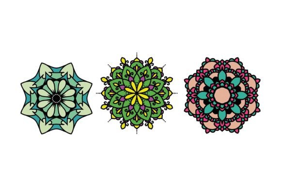 Mandala Symmetrical Decorative Icon Set: Graphics & Icons Review