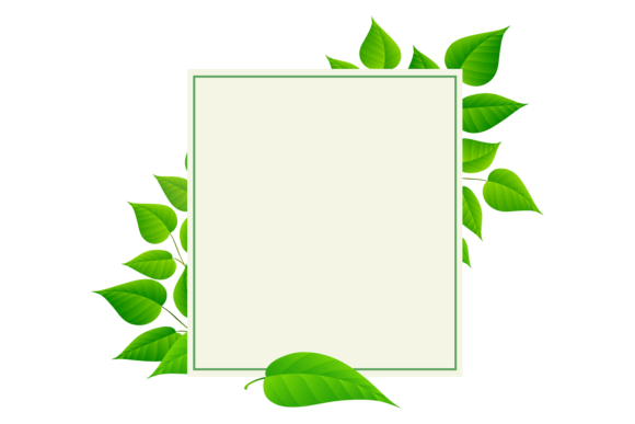 Natural Leaves Decorative Square Frame: Graphics & Backgrounds