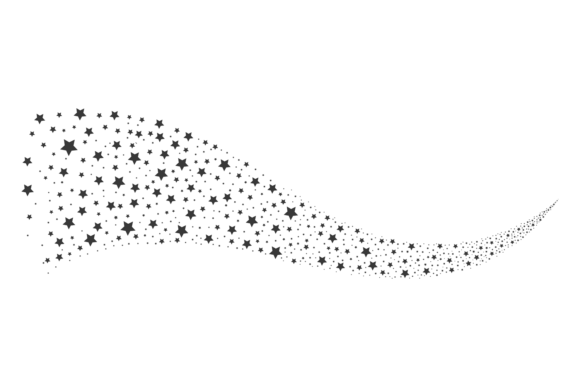 Star Shape Comet Trail: Wavy Decorative Graphics for Crafts