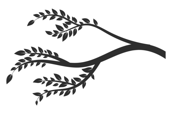 Tree Branch Decorative Element: Stylized Graphics for Crafts